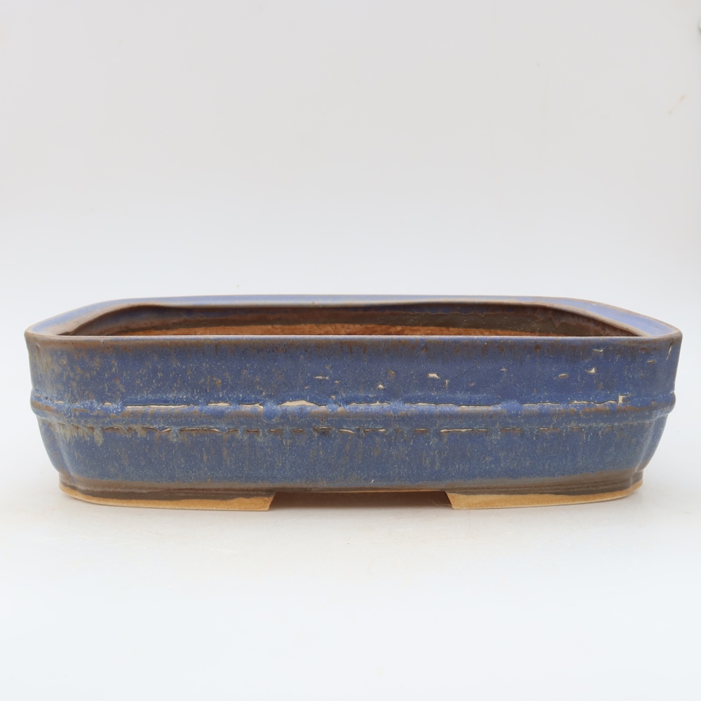 Keramische bonsaischaal 29,5 x 23 x 7 cm, kleur: blauw