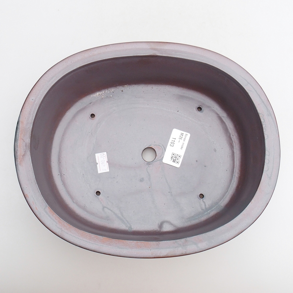 Bonsaischaal van keramiek 25 x 20,5 x 8 cm, metaalkleur