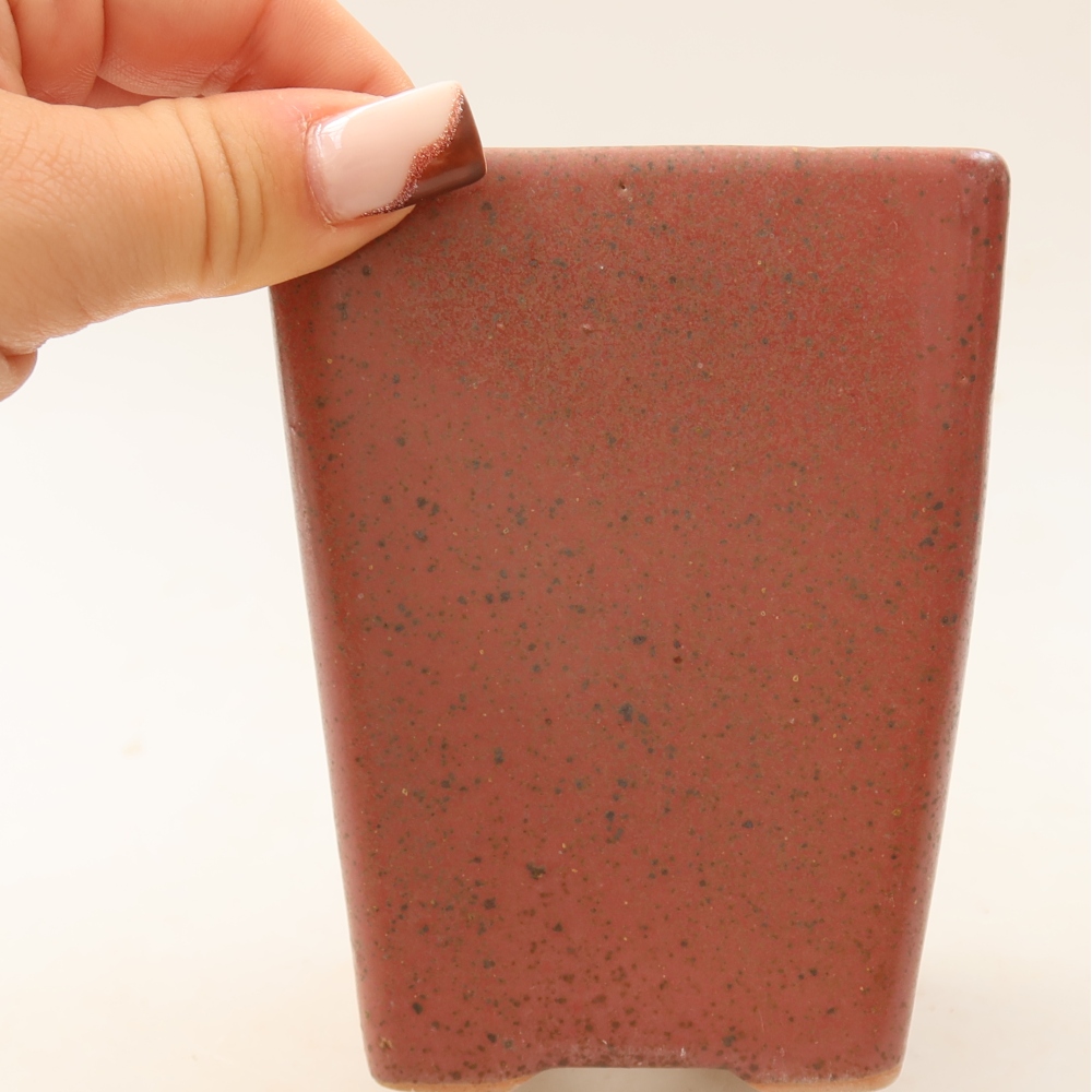 Bonsaischaal van keramiek 8,5 x 8,5 x 11 cm, roze