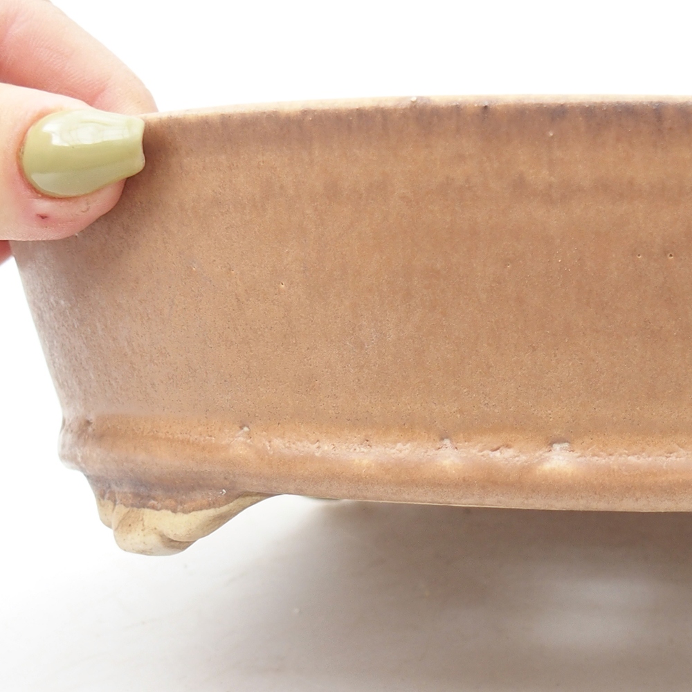 Bonsaischaal van keramiek 21,5 x 21,5 x 6 cm, roze