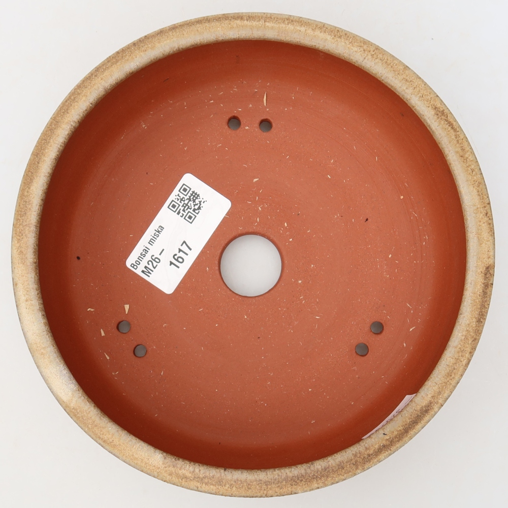 Keramische bonsaischaal 15,5 x 15,5 x 4,5 cm, kleur bruin
