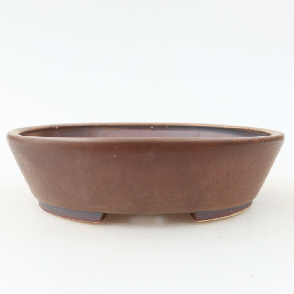 Bonsaischaal van keramiek 12,5 x 10,5 x 3,5 cm, bruin