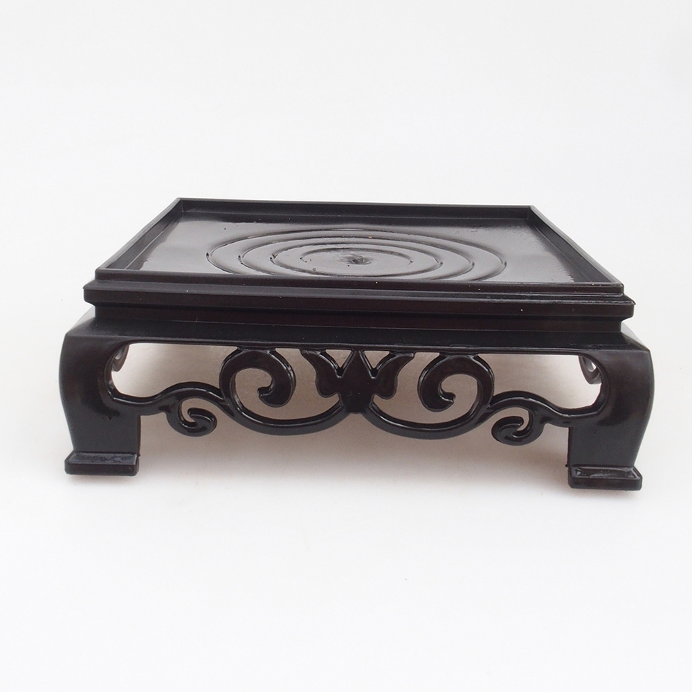 Bonsai tafel kunststof vierkant 14,5 x 14,5 x 5 cm, kleur zwart