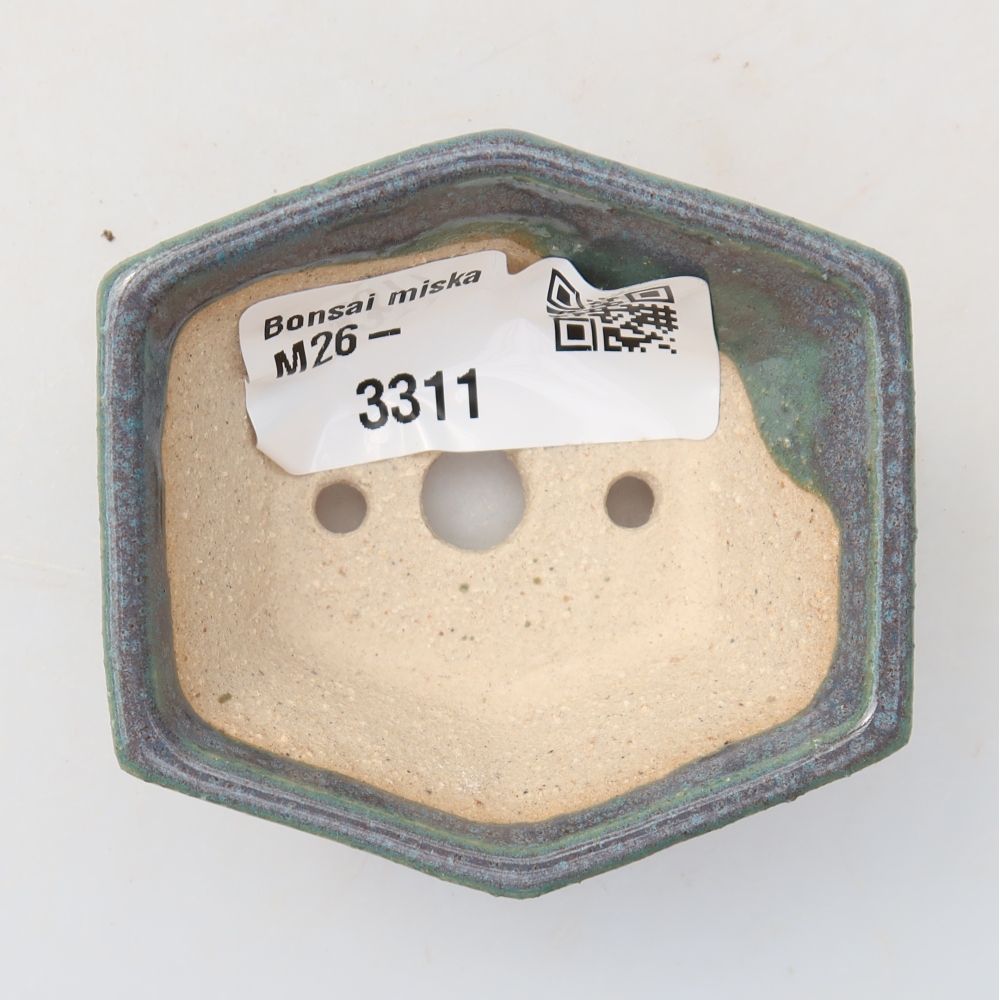 Keramische bonsai-schaal 6 x 5,5 x 2,5 cm, kleur: grijs