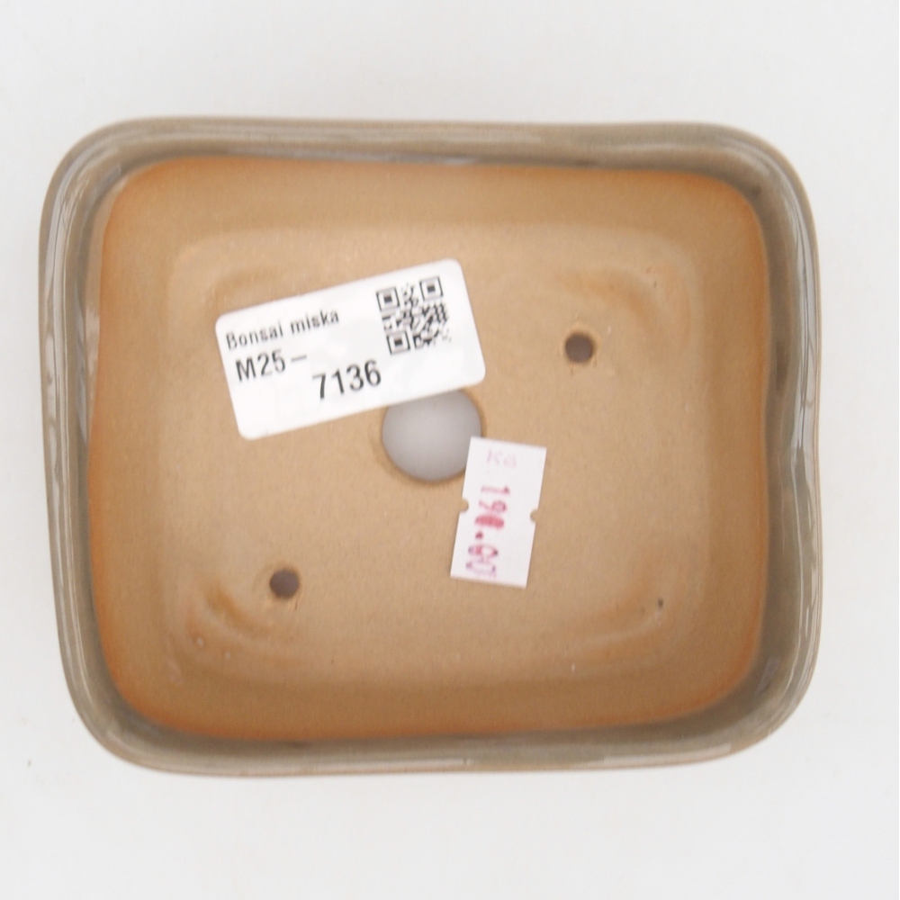 Bonsaischaal van keramiek 26 x 26 x 8 cm, kleur rood