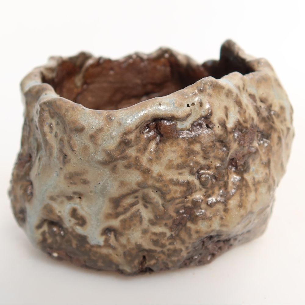 Schelp van keramiek 7,5 x 7 x 5 cm , kleur groen