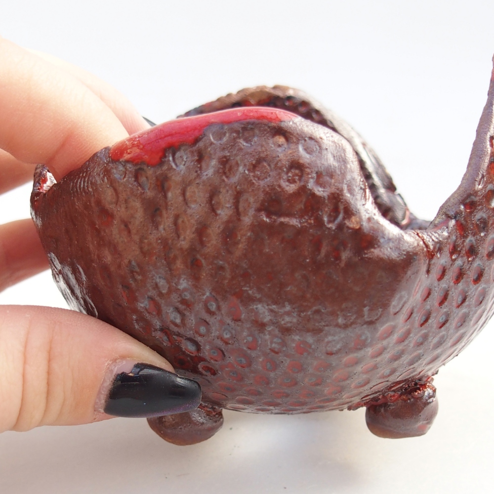 Keramisch Schelp 9,5 x 9 x 7,5 cm , kleur bruin