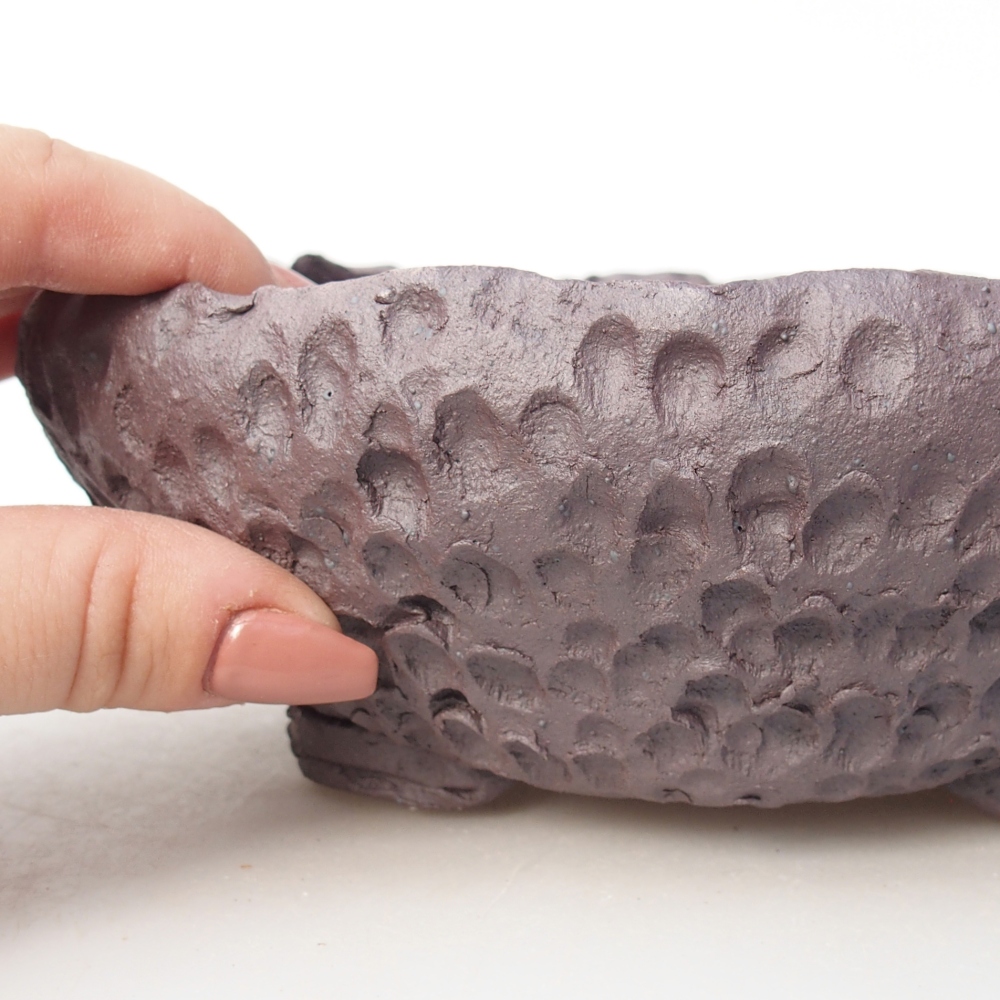 Bonsaischaal van keramiek 18 x 17 x 6 cm, metaalkleur