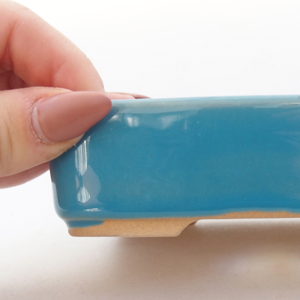 Bonsaischaal van keramiek 26 x 26 x 8 cm, kleur rood