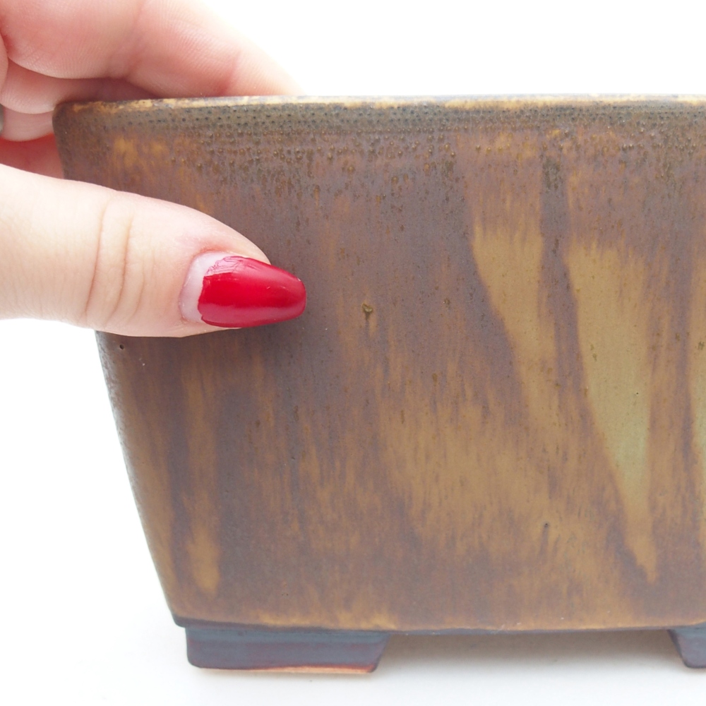 Bonsaischaal van keramiek 16 x 16 x 10 cm, groen