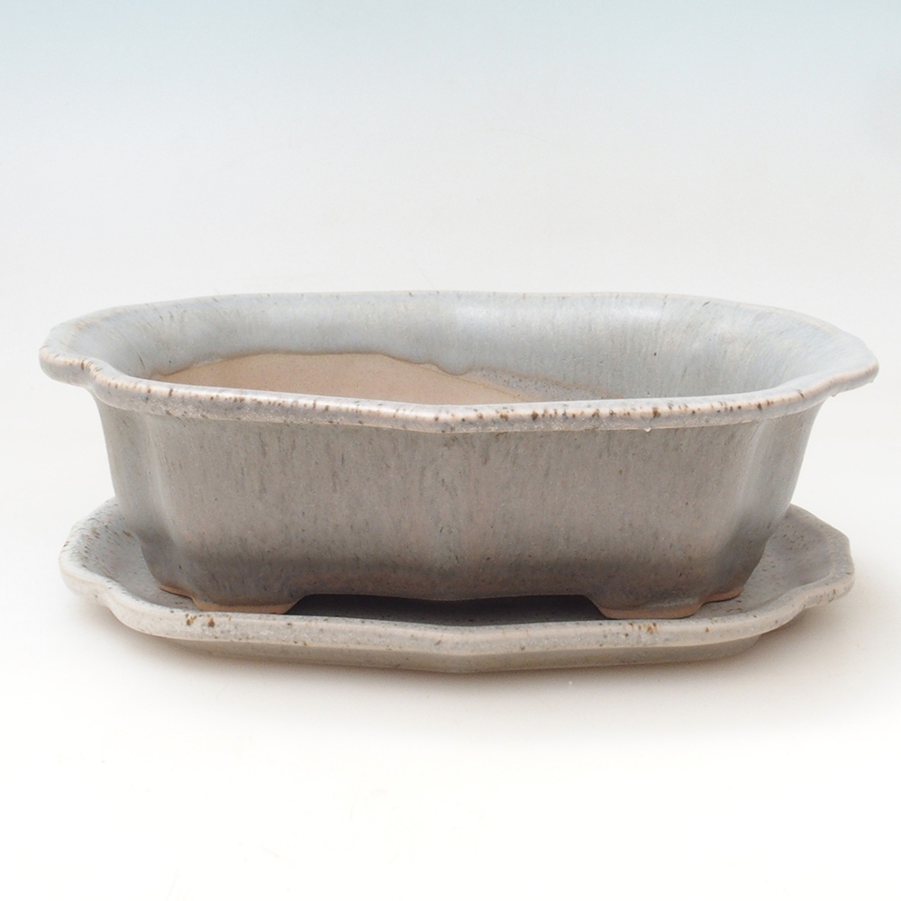 Bonsai kom + schotel H51 - 18x14x5 cm - beige