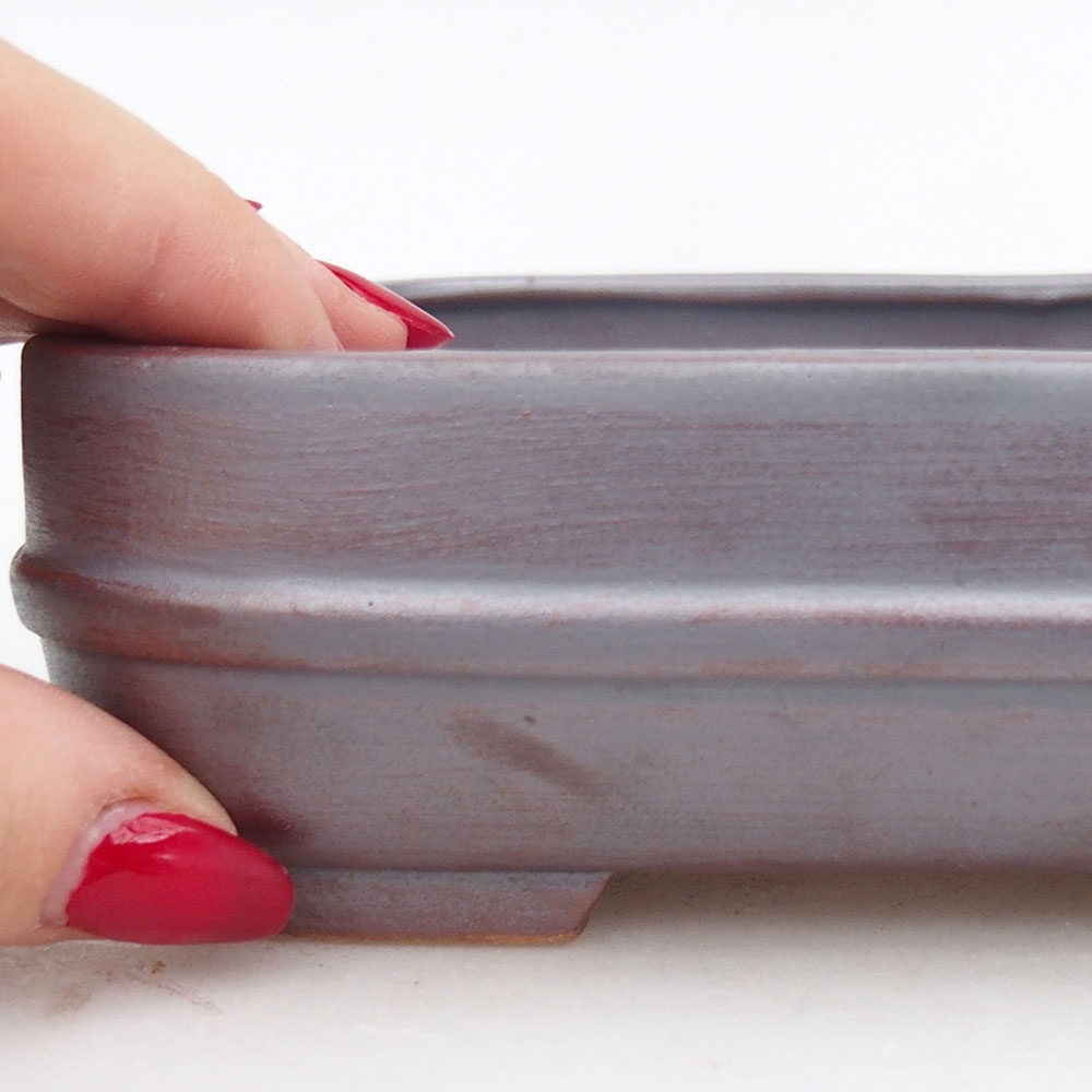 Bonsaischaal van keramiek 14,5 x 12,5 x 4,5 cm, metaalkleur