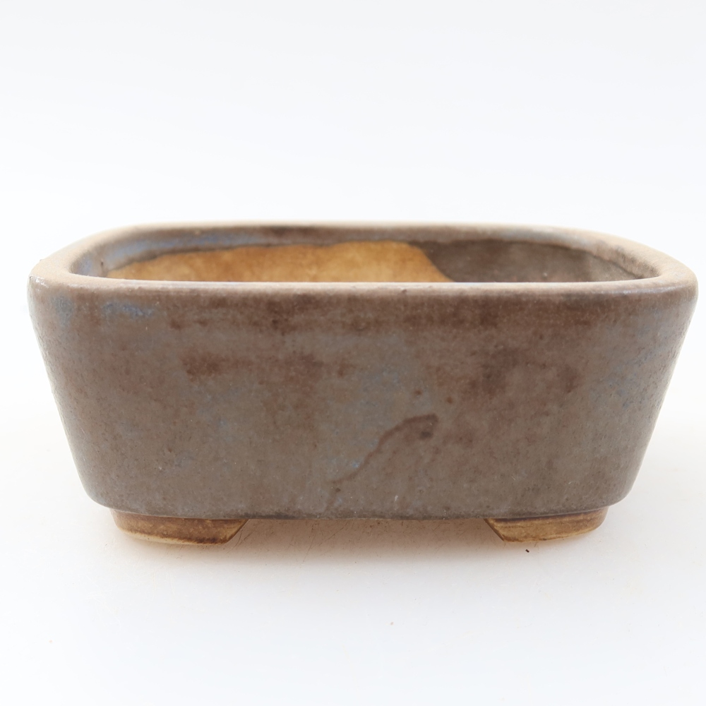 Keramische bonsaischaal 10 x 8,5 x 4 cm, kleur blauw