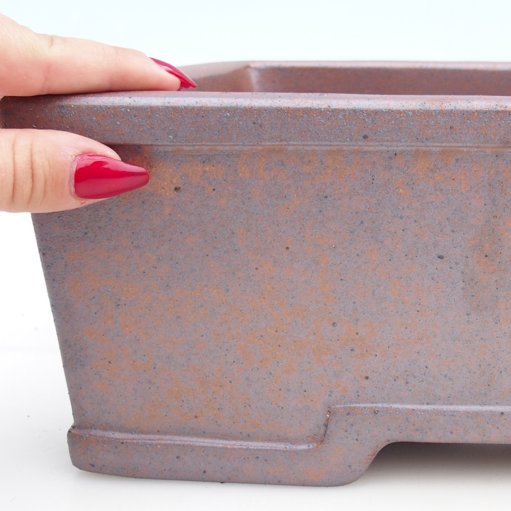 Bonsaischaal van keramiek 35,5 x 27 x 11 cm, metaalkleur