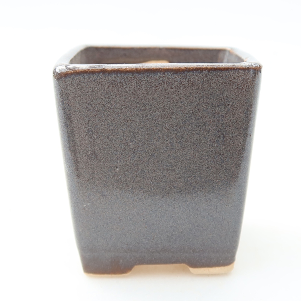 Keramische bonsaipot 4,5 x 4,5 x 5 cm, kleur grijs