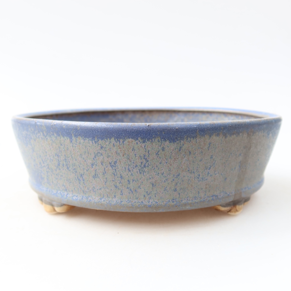 Keramische bonsaipot 15,5 x 15,5 x 5 cm, kleur: blauw