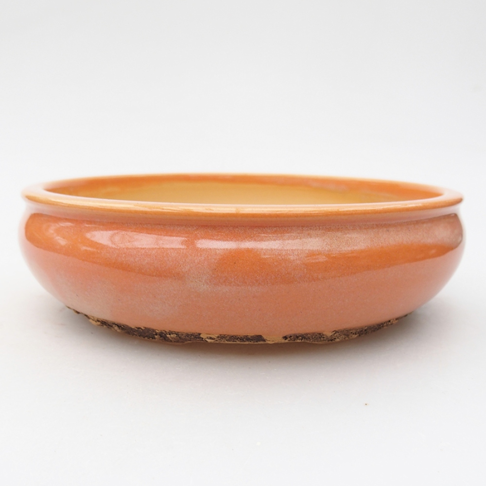 Bonsaischaal van keramiek 17,5 x 17,5 x 5 cm, oranje