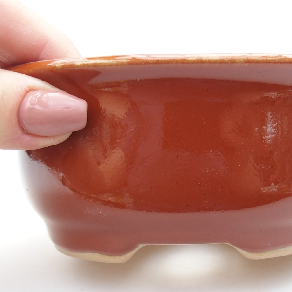 Bonsaischaal van keramiek 12 x 10 x 5,5 cm, bruin