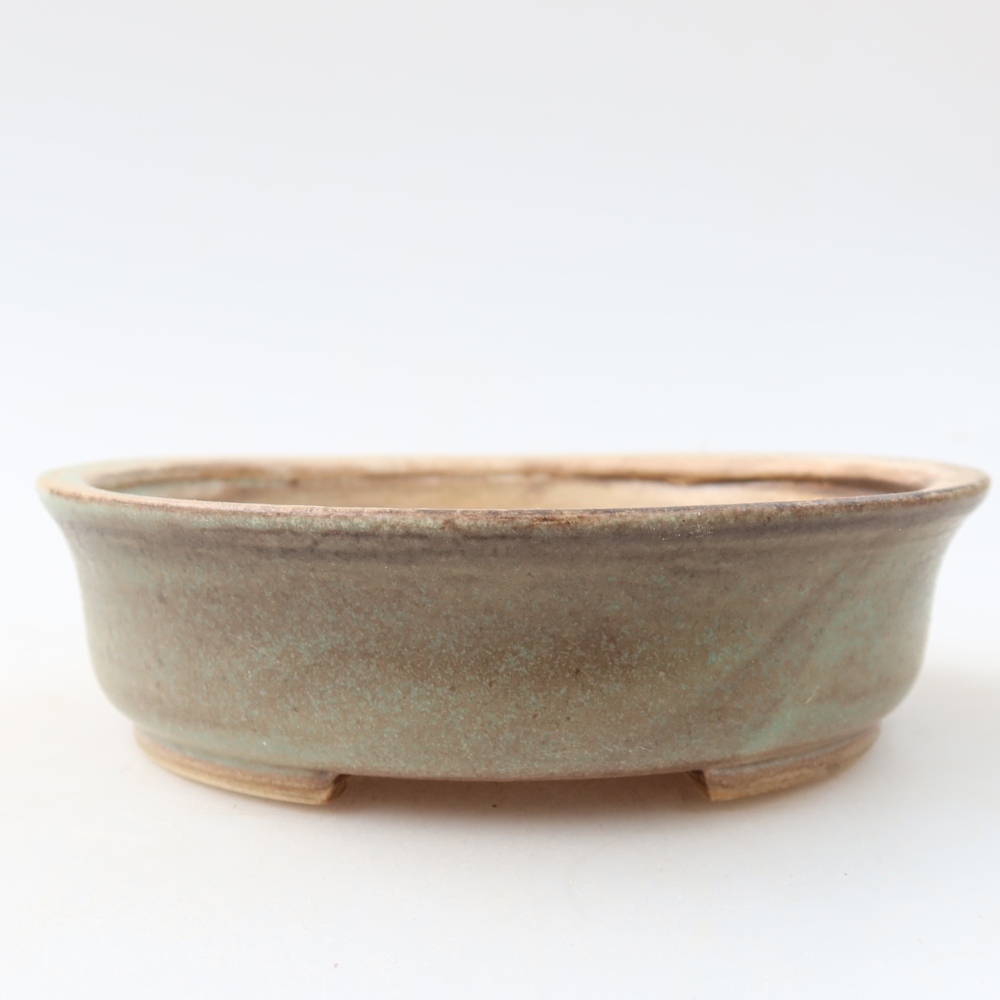 Keramische bonsaipot 12,5 x 11,5 x 3,5 cm, kleur: groen