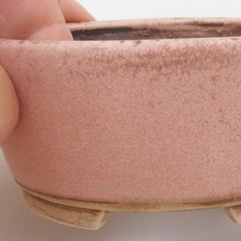 Bonsaischaal van keramiek 10 x 8,5 x 4 cm, bruin