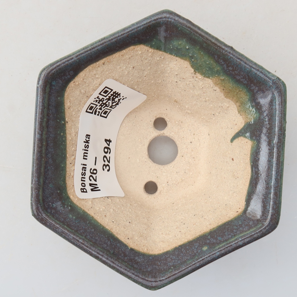 Keramische bonsaischaal 8 x 7 x 3,5 cm, kleur grijs