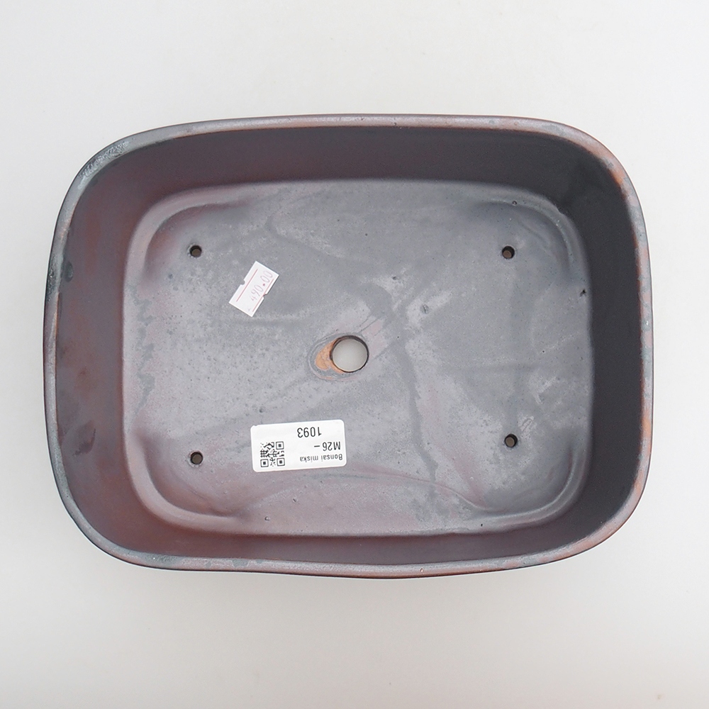 Bonsaischaal van keramiek 23 x 17 x 7,5 cm, metaalkleur