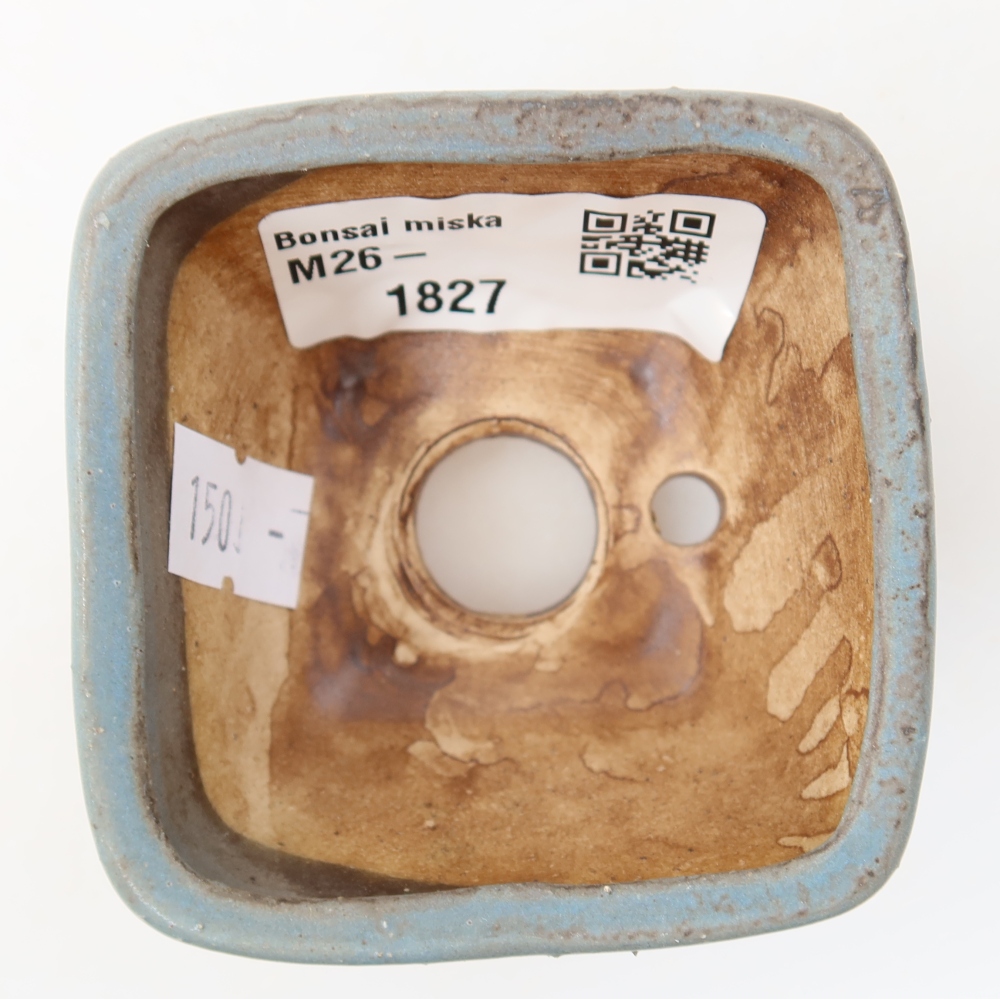 Keramische bonsaischaal 6 x 6 x 4 cm, kleur: blauw