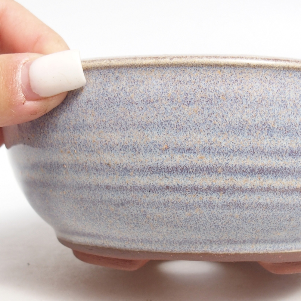 Bonsaischaal van keramiek 15 x 15 x 6 cm, kleur blauw