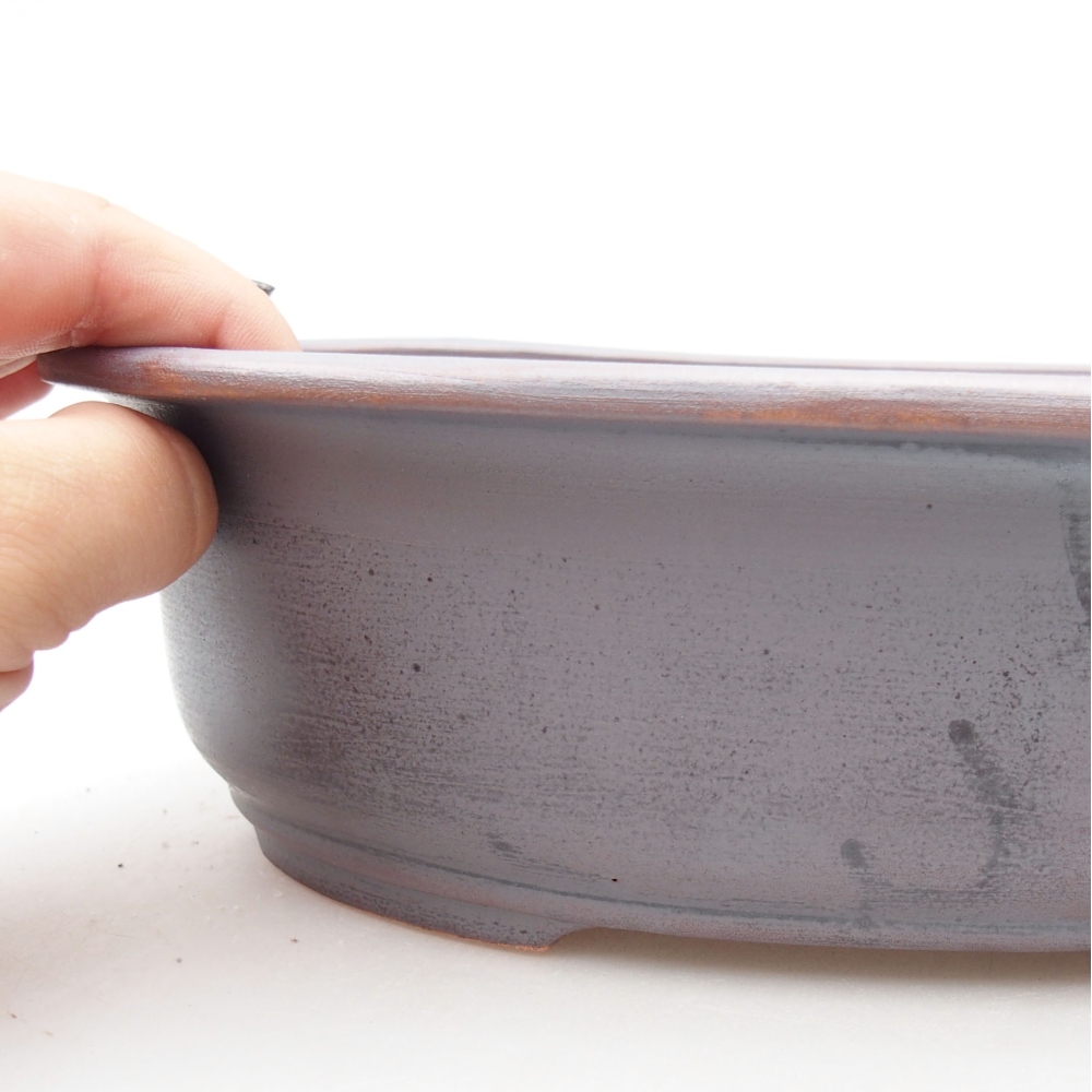 Bonsaischaal van keramiek 23 x 19,5 x 7 cm, metaalkleur