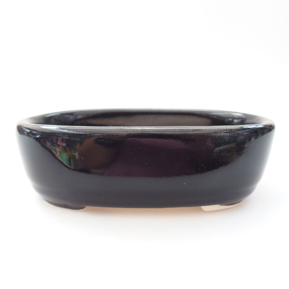 Bonsaischaal van keramiek 13 x 9 x 4 cm, zwart