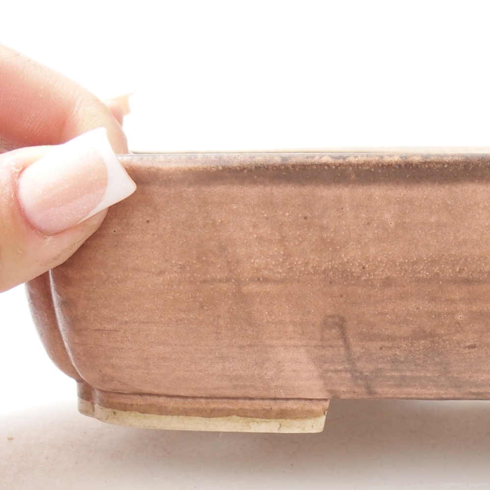 Bonsaischaal van keramiek 17,5 x 14 x 5 cm, roze