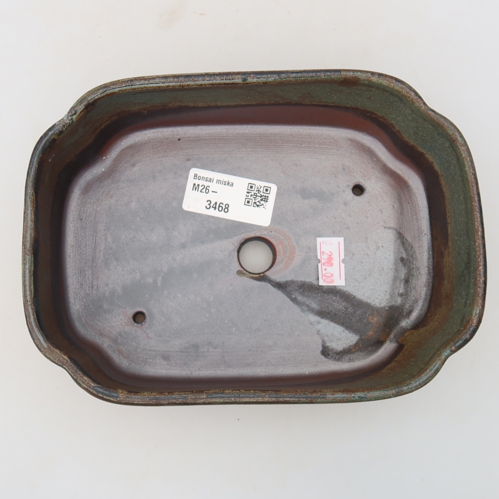 Keramische bonsaipot 18,5 x 13 x 5 cm, kleur groen