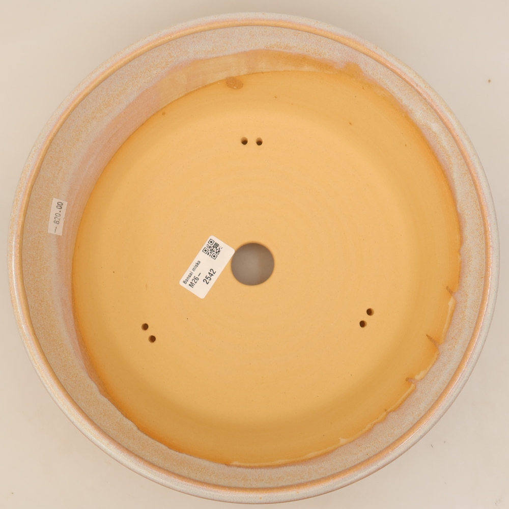 Keramische bonsaipot 29,5 x 29,5 x 8 cm, kleur beige