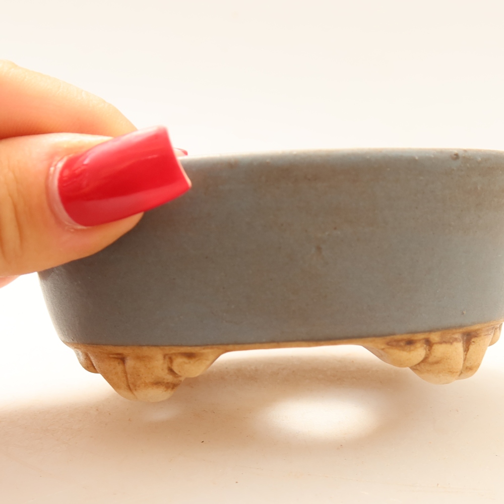 Keramische bonsaipot 9,5 x 8 x 4 cm, kleur: blauw