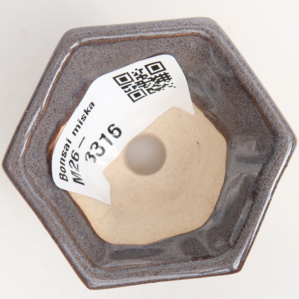 Keramische bonsaischaal 5,5 x 5 x 3 cm, kleur: grijs
