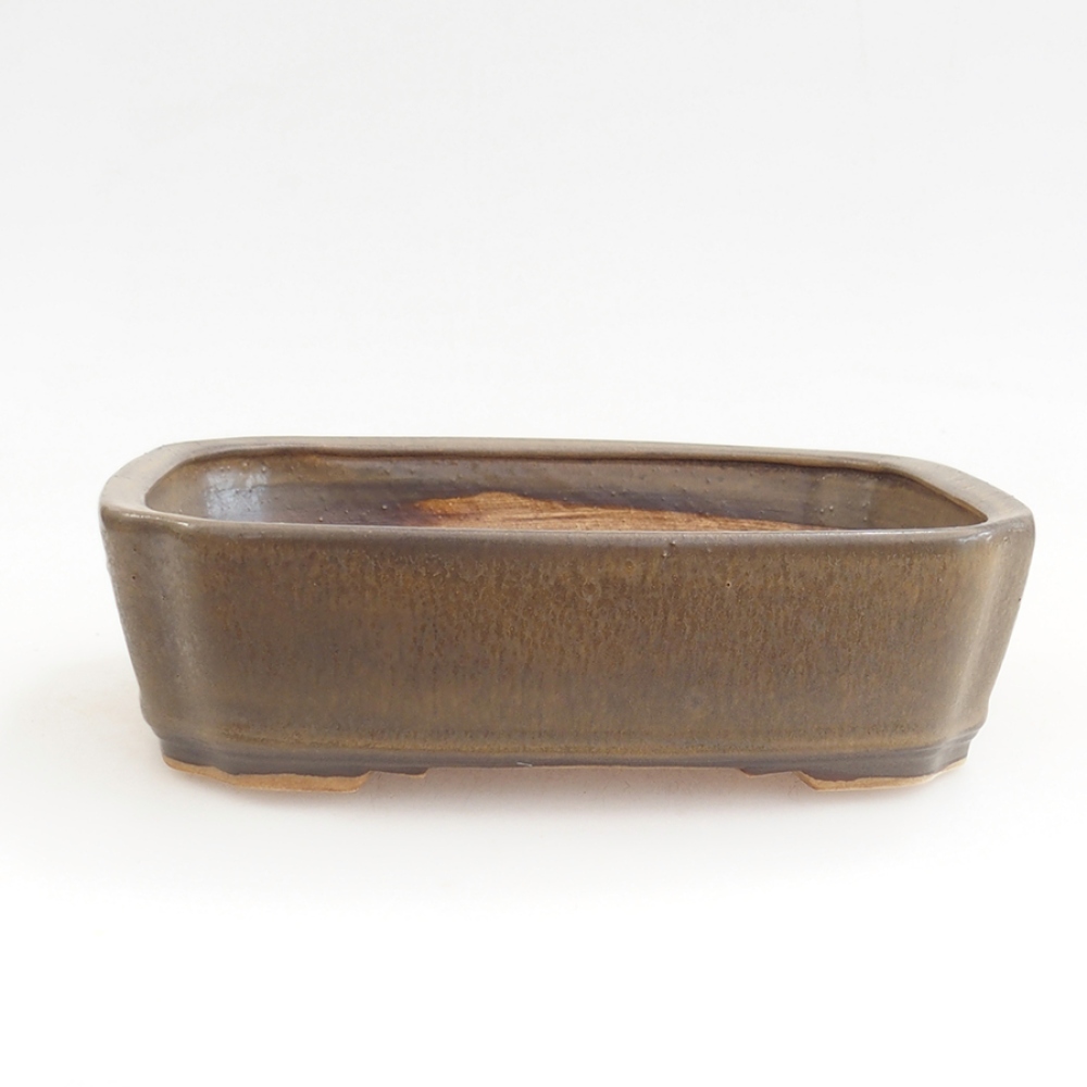 Bonsaischaal van keramiek 21 x 18 x 6 cm, bruin