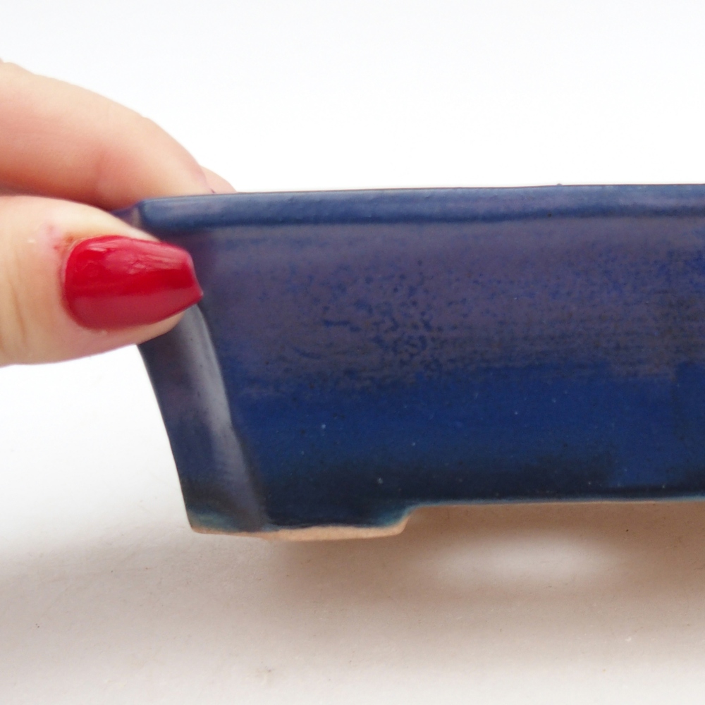 Bonsaischaal van keramiek 26 x 26 x 8 cm, kleur rood