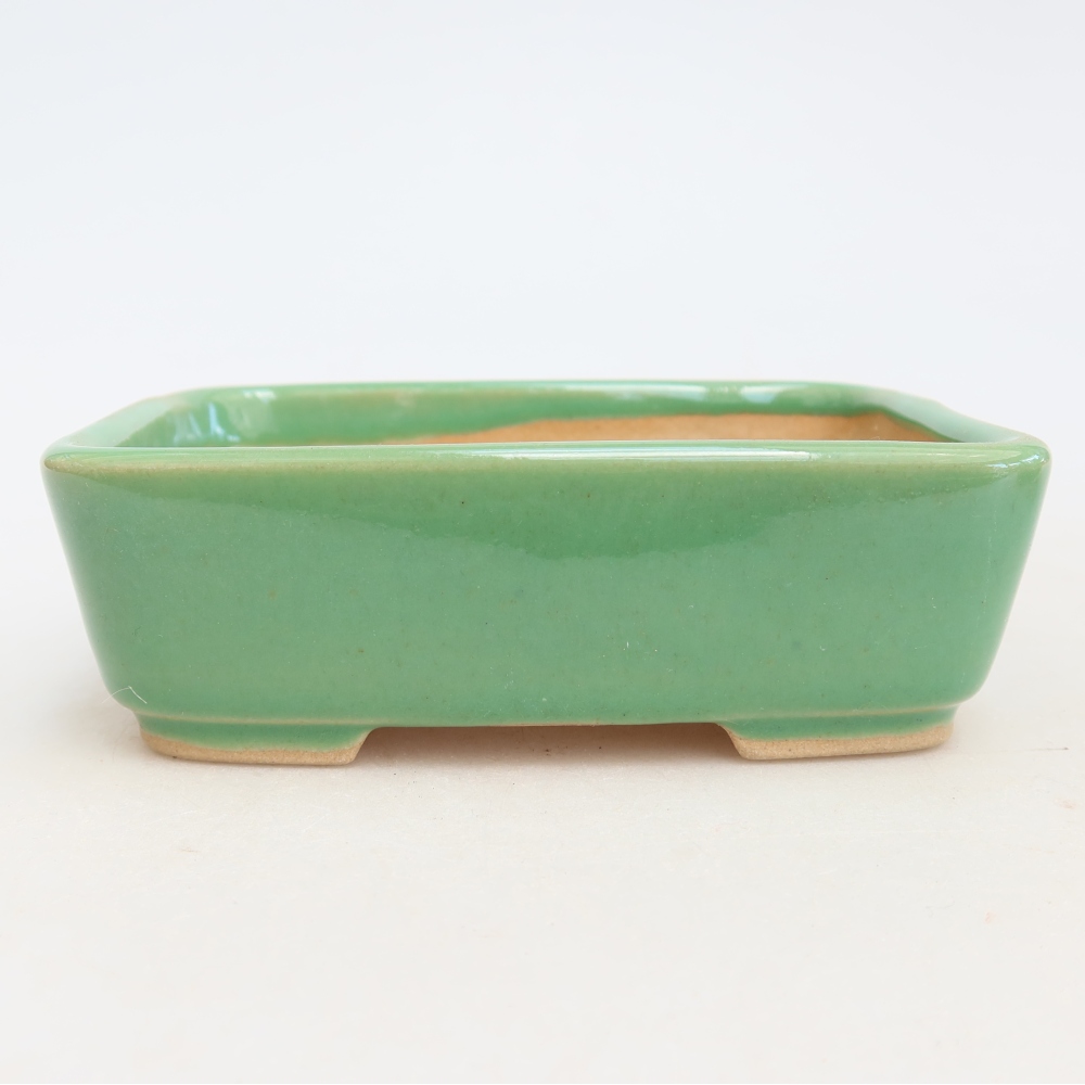 Keramische bonsaipot 12,5 x 9,5 x 4 cm, kleur groen