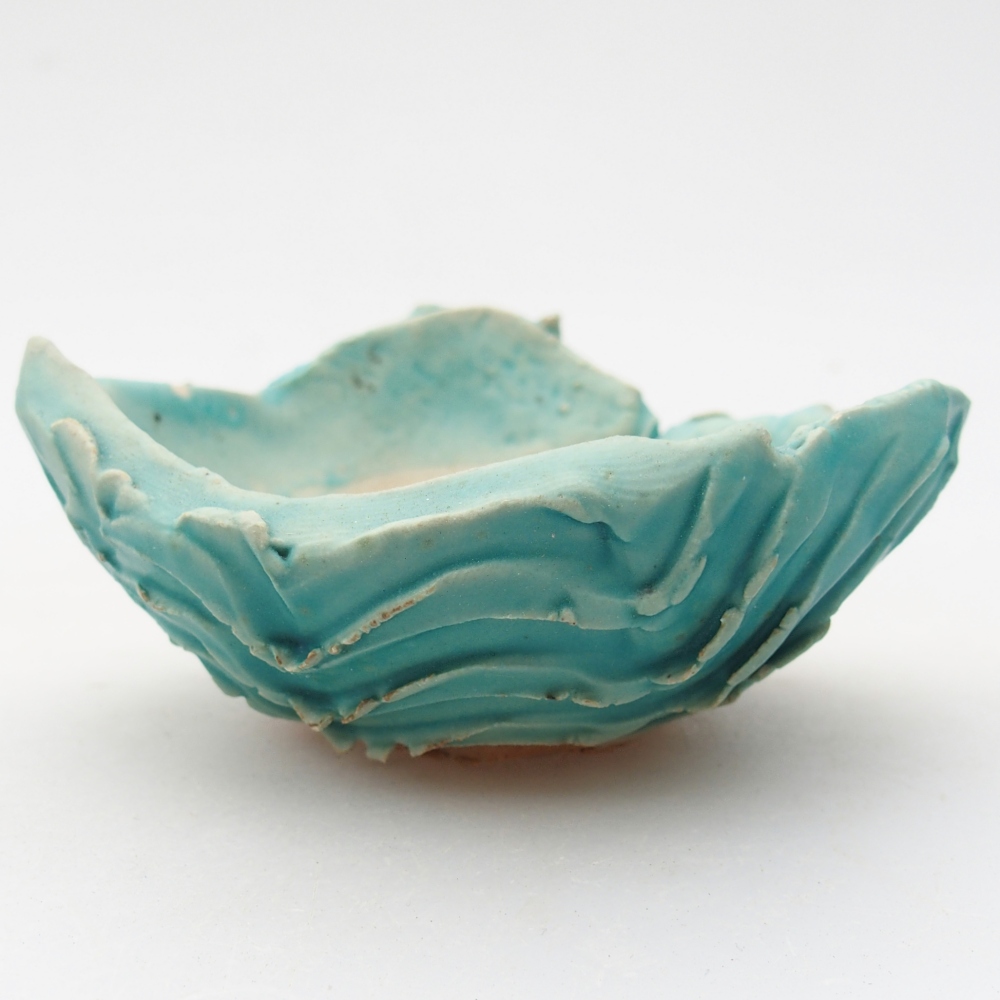 Keramische schaal 8,5 x 8 x 4 cm , kleur blauw