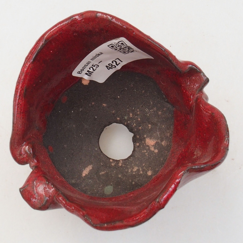 Keramische schaal 8 x 8 x 7,5 cm , kleur rood