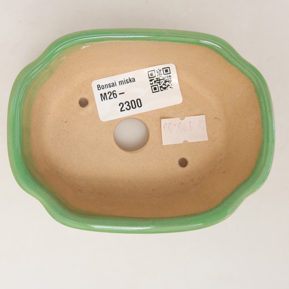 Keramische bonsaipot 10,5 x 8 x 4 cm, kleur groen