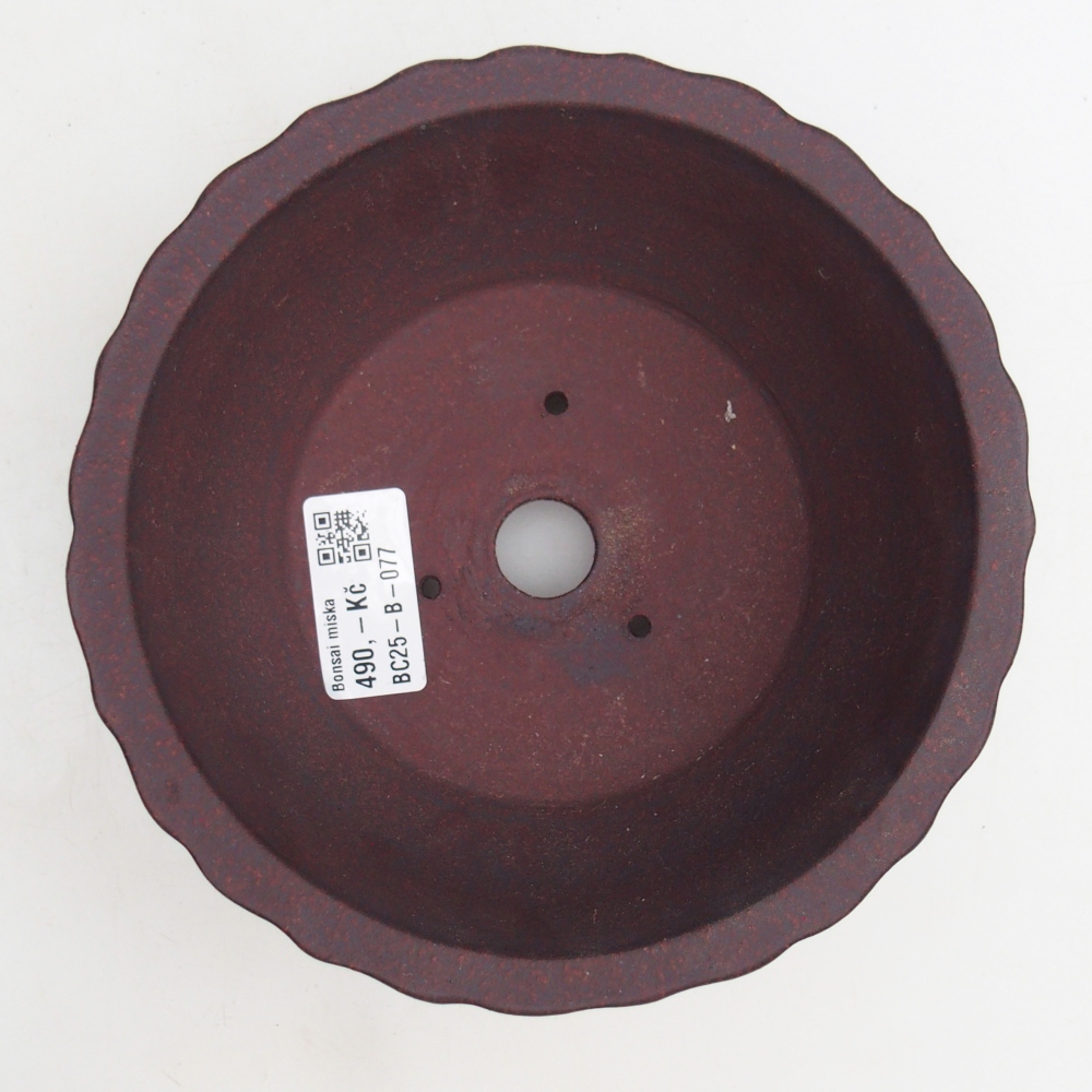 Bonsaischaal van keramiek 16 x 16 x 7 cm, bruin