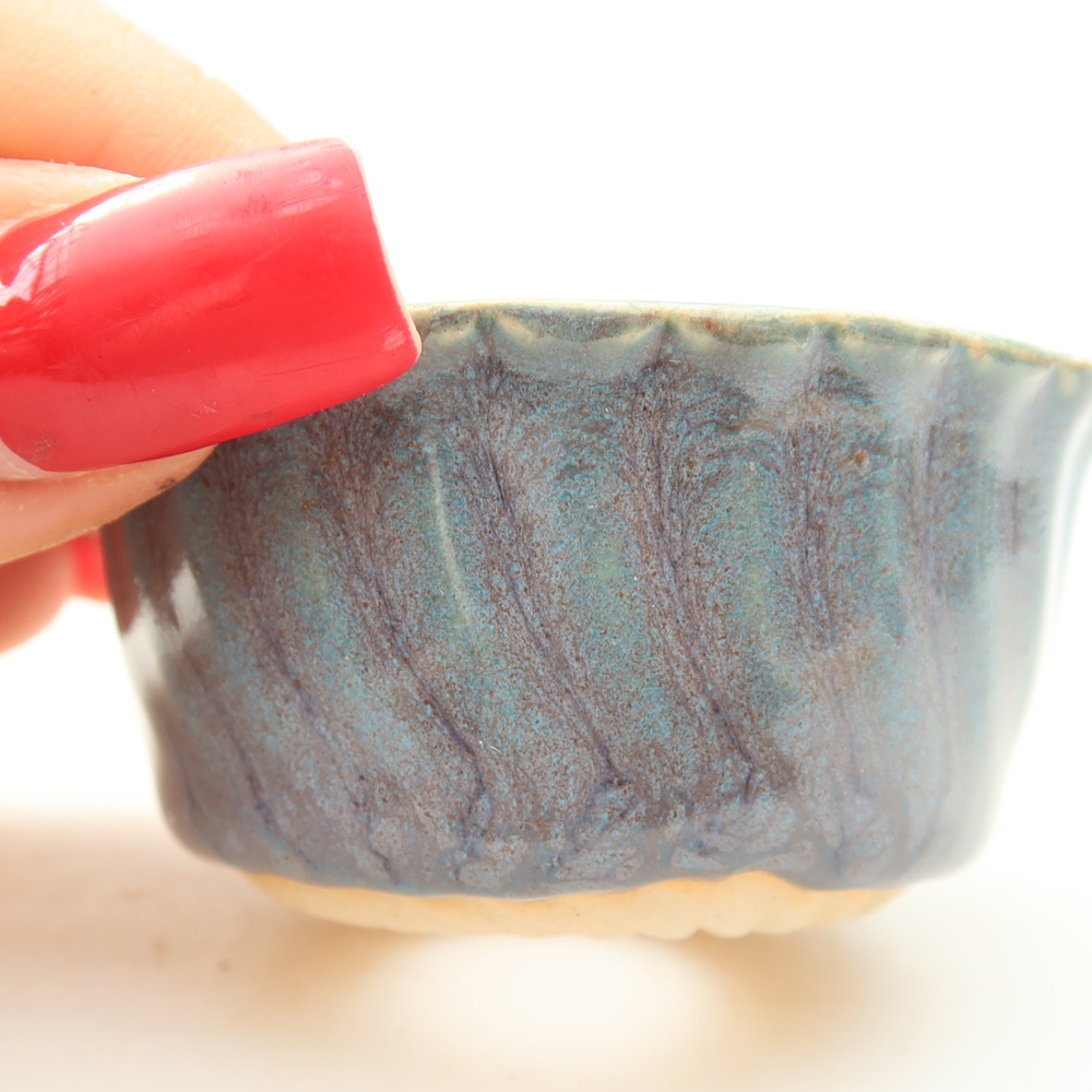 Keramische bonsaischaal 5,5 x 5,5 x 3 cm, kleur grijs