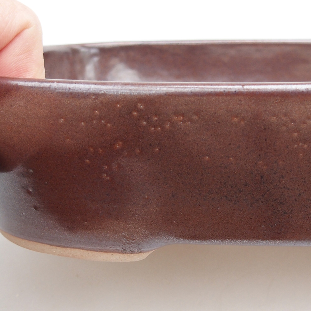 Bonsaischaal van keramiek 23 x 18,5 x 5,5 cm, bruin