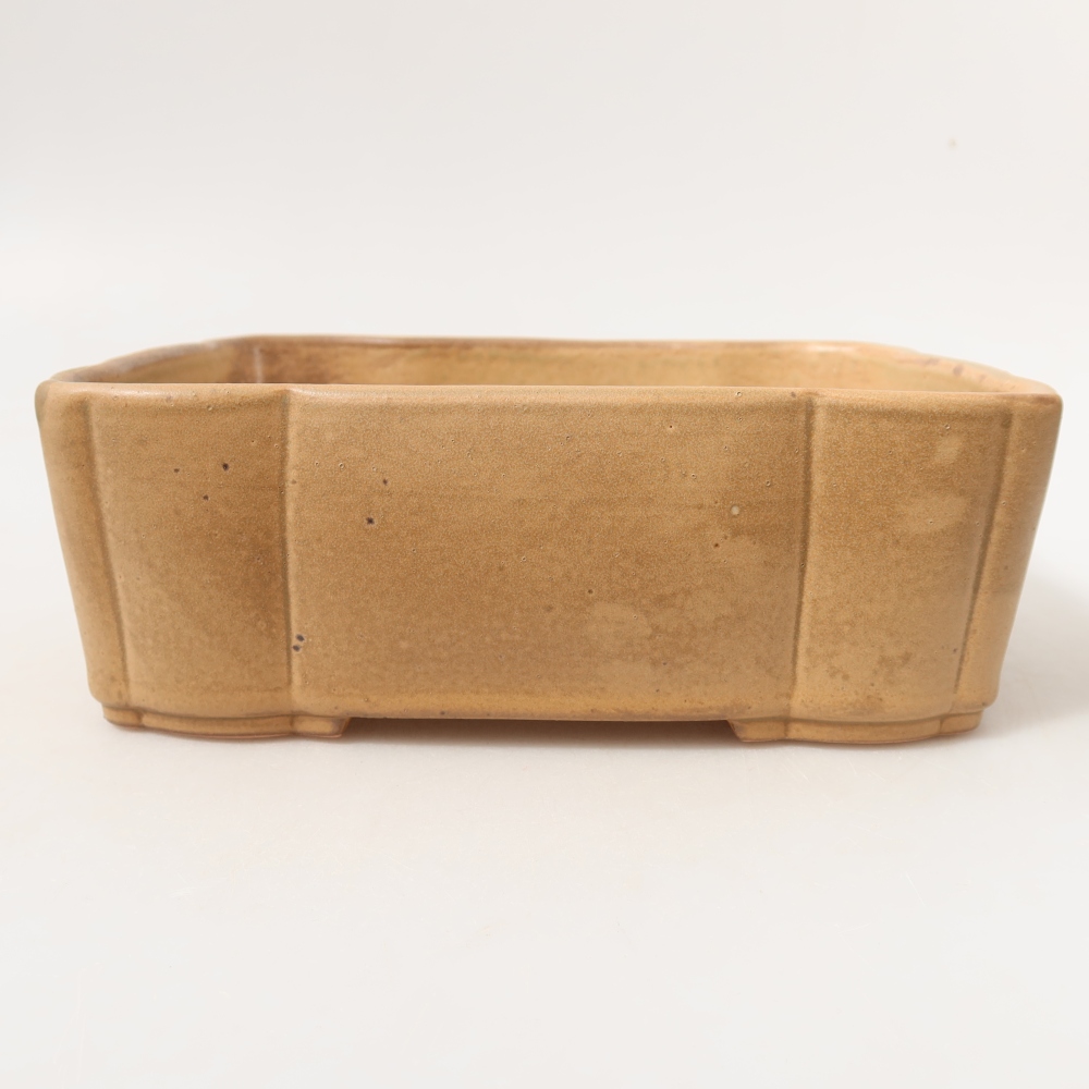Keramische bonsaipot 20,5 x 17,5 x 7 cm, kleur: beige