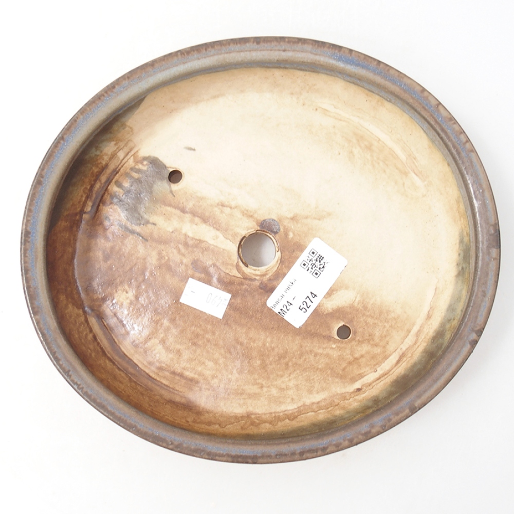 Bonsaischaal van keramiek 20,5 x 18,5 x 4,5 cm, kleur blauw