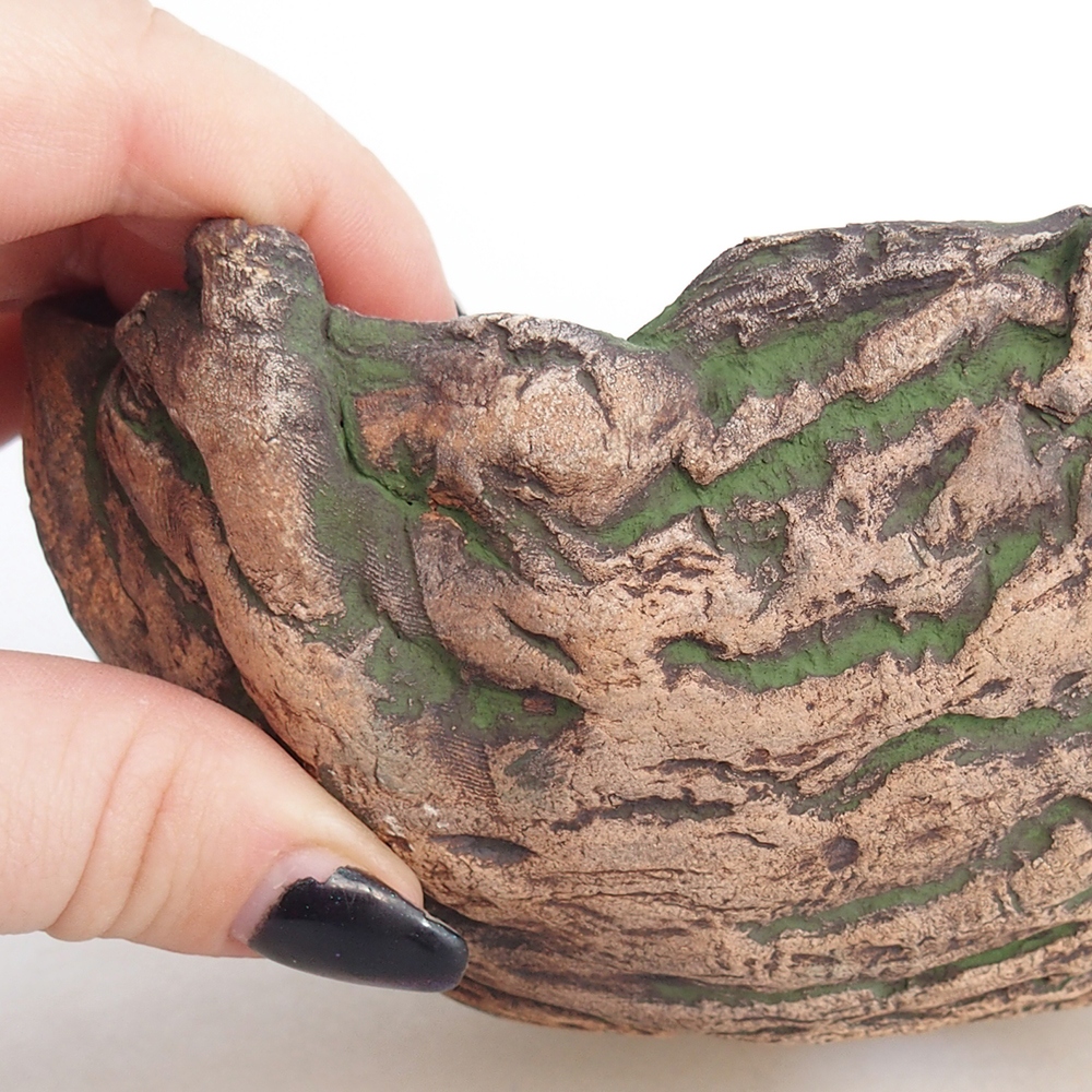 Keramische schelp 15 x 14 x 7 cm , kleur groen