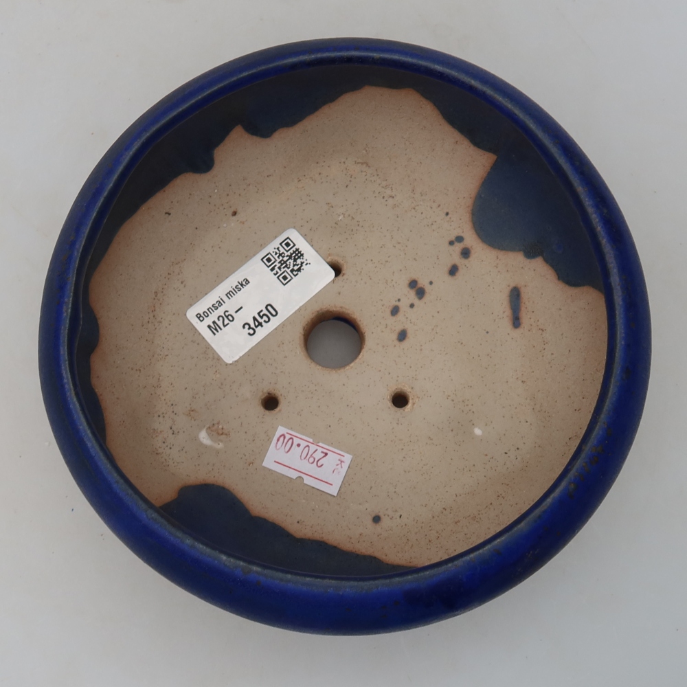 Keramische bonsaipot 15 x 15 x 6,5 cm, kleur: blauw