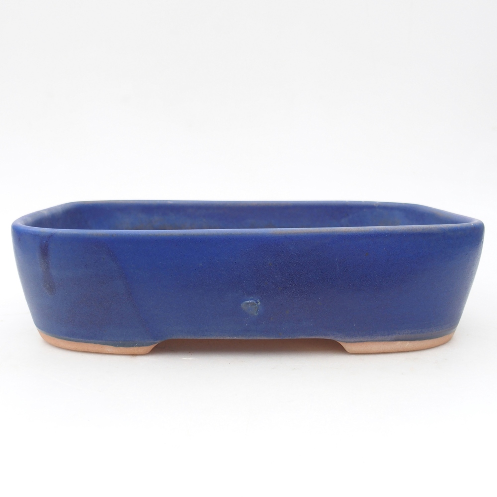 Bonsaischaal van keramiek 22,5 x 17 x 6 cm, kleur blauw