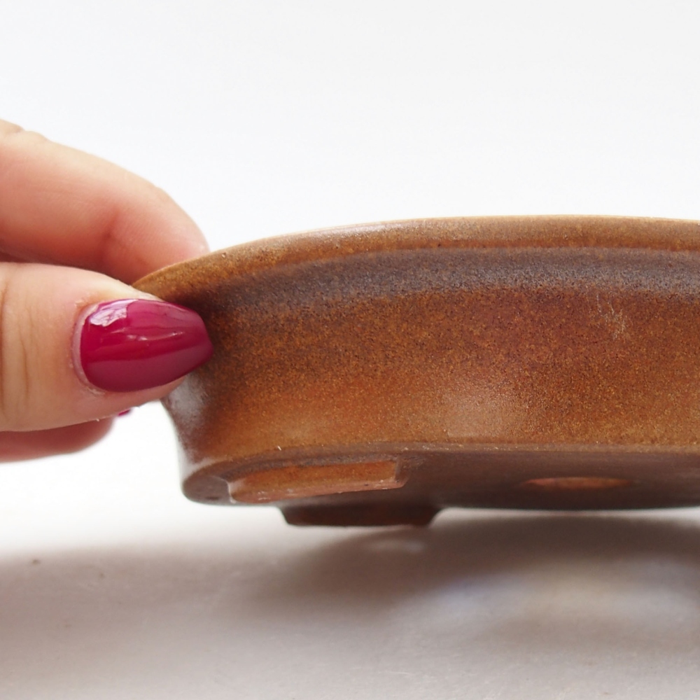 Bonsaischaal van keramiek 13 x 11 x 3 cm, bruin